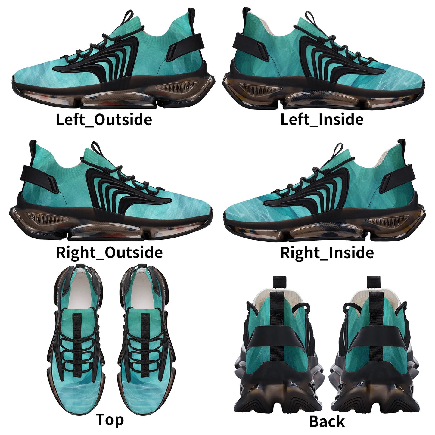 Neduz Elements Flow Aquatic Smoke Unisex Air Heel React Sneakers