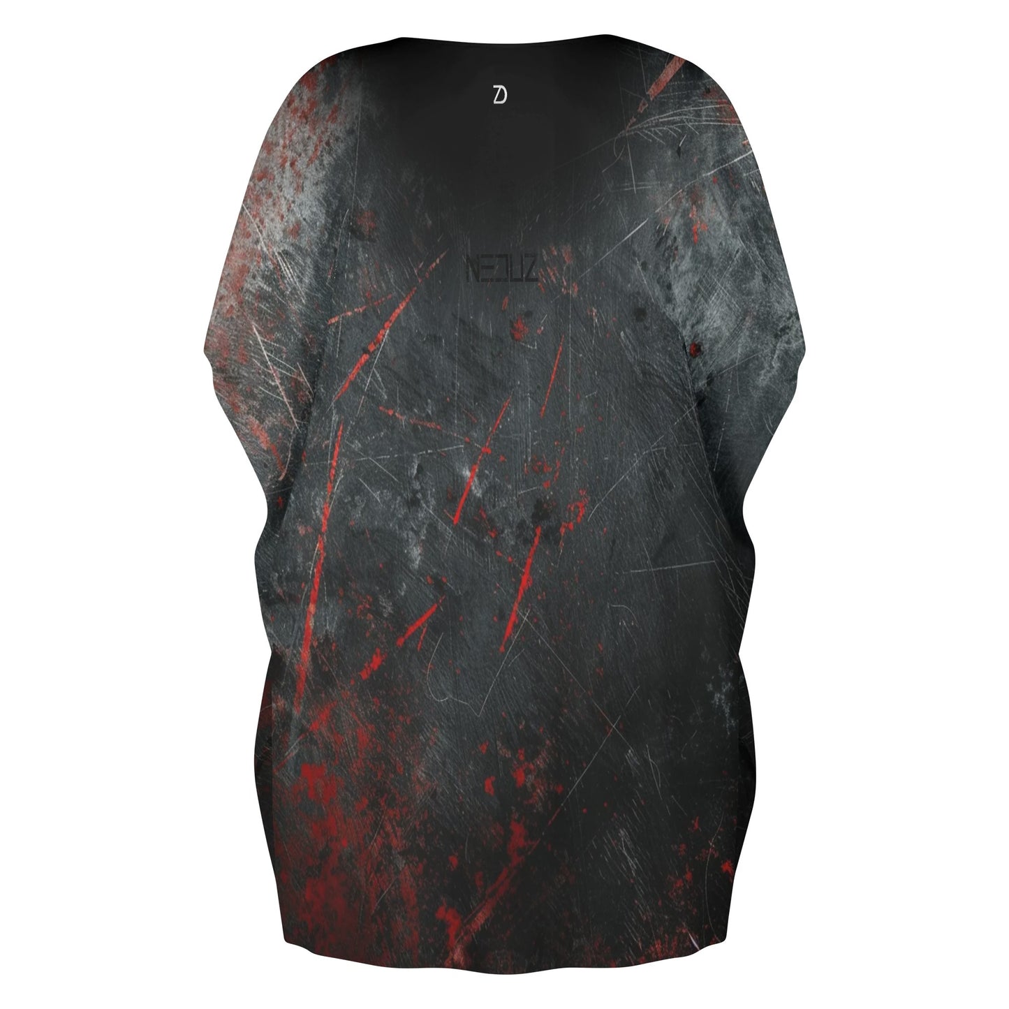 Neduz Merch Crimson Grunge Womens V-Neck Plus Size Loose Dress - Comfortable & Stylish