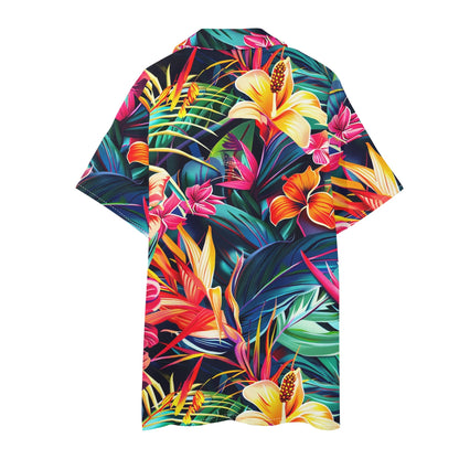 Neduz Mens Regular Fit Floral Hawaiian Short Sleeve Shirt and Shorts Set