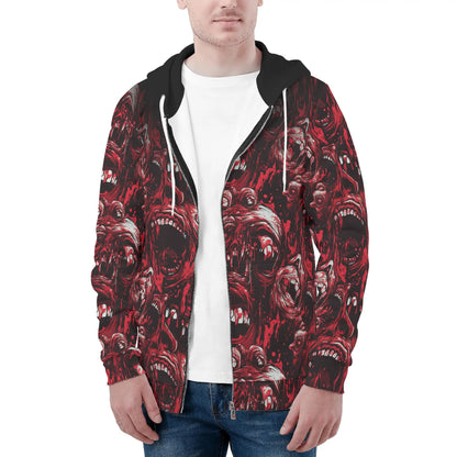 Maraheim Gory Faces Classic Zip Up Hoodie Warm Jacket