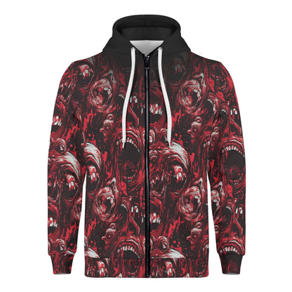 Maraheim Gory Faces Classic Zip Up Hoodie Warm Jacket