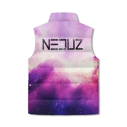 Neduz Unisex Lightweight All Over Printing Stand Collar Zip Up Puffer Vest