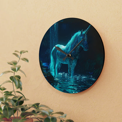 Neduz Acrylic Unicorn Wall Clock - Decorative Spirit Unicorn Clock in Round or Square Shape