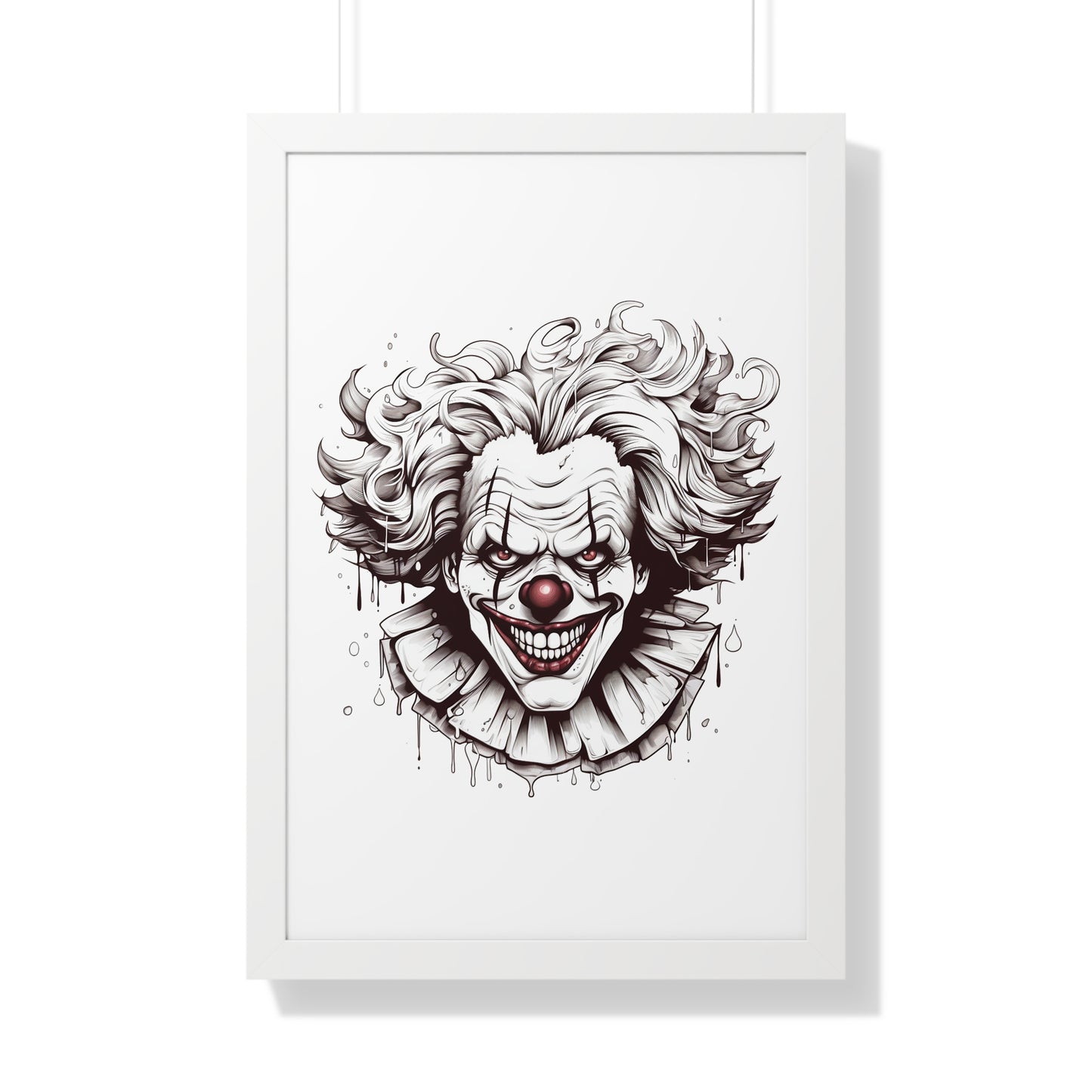 Neduz Dark Lore Clown Framed Vertical Poster: Add a Touch of Terror to Your Walls