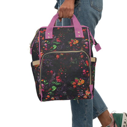 Neduz Designs Artified Floral Multifunctional Diaper Backpack - Durable and Stylish for On-the-Go Parents