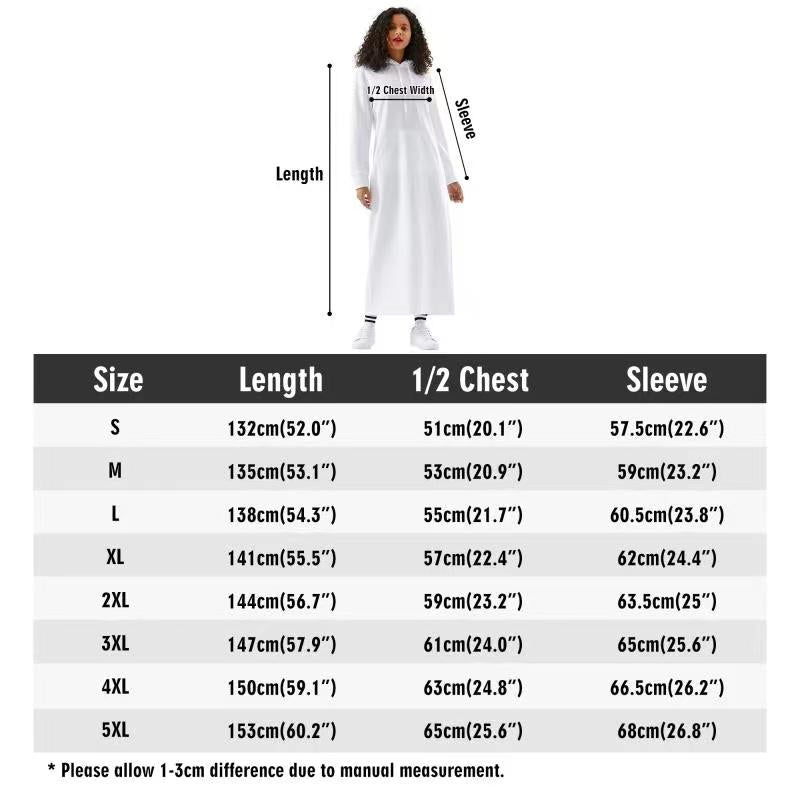Neduz Casual Long Hoodie Dress for Women - Knee-Length Brushed Polyester Fabric with Hood, Perfect for Autumn & Winter