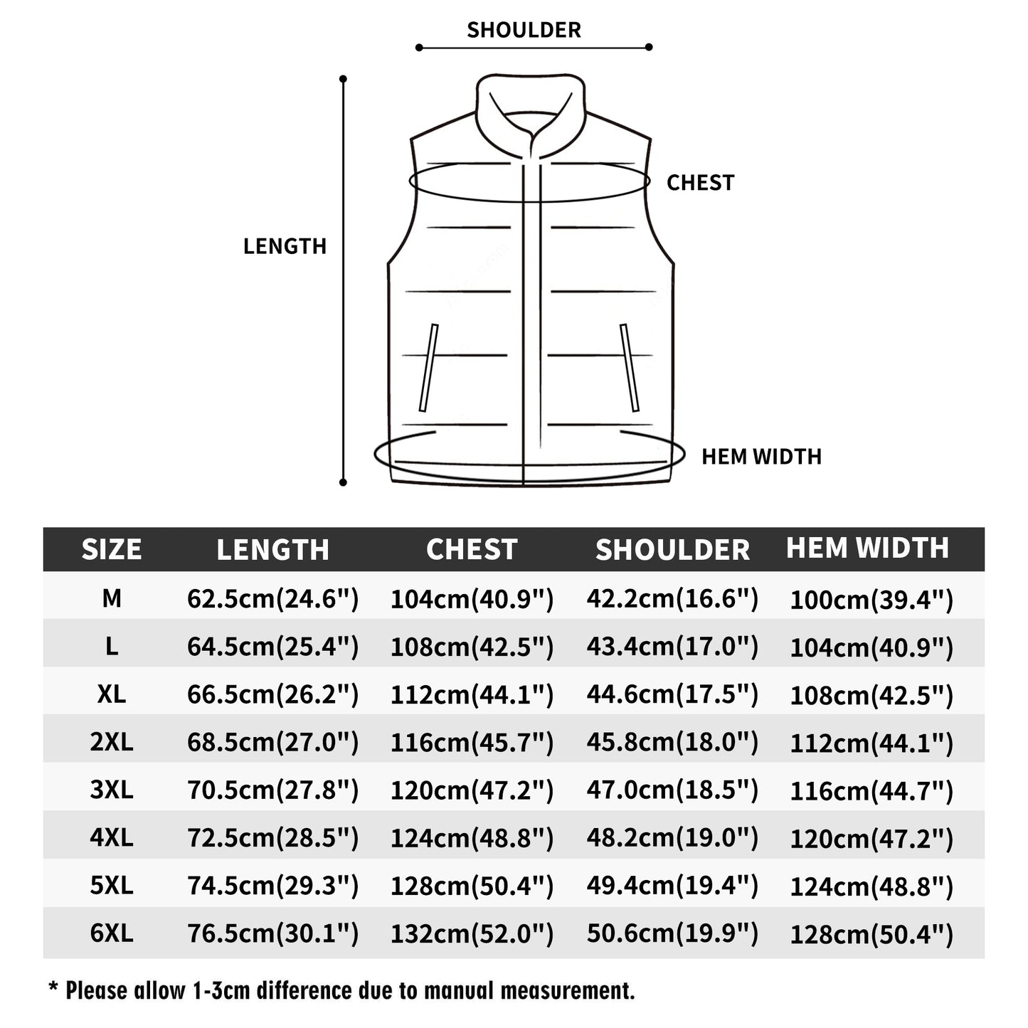 Neduz Unisex Lightweight All Over Printing Stand Collar Zip Up Puffer Vest