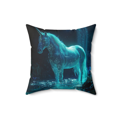 Neduz Enchanted Forest Unicorn Pillow - Spun Polyester Square Pillow with Waterfall Unicorn Print
