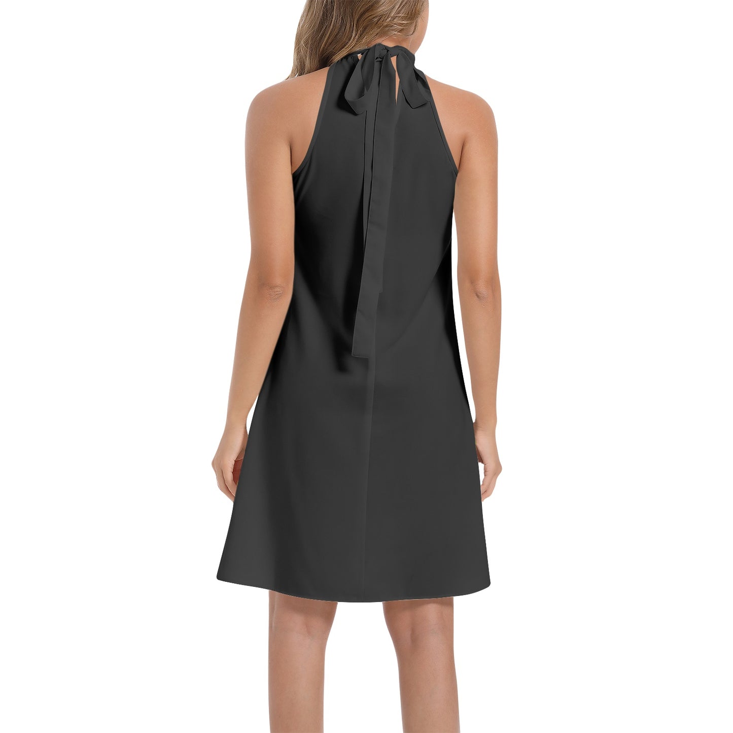 Facade Tie-Back Halter Midi Dress - Chiffon Two-Faced Print