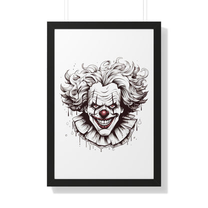 Neduz Dark Lore Clown Framed Vertical Poster: Add a Touch of Terror to Your Walls