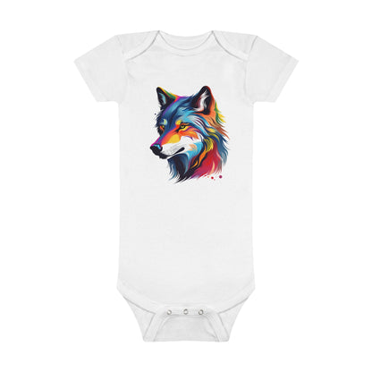 Organic Cotton Wolf Print Baby Onesie® - Soft, Breathable, OEKO-TEX® Certified