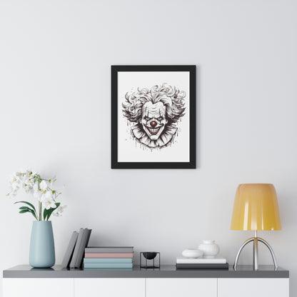 Neduz Dark Lore Clown Framed Vertical Poster: Add a Touch of Terror to Your Walls