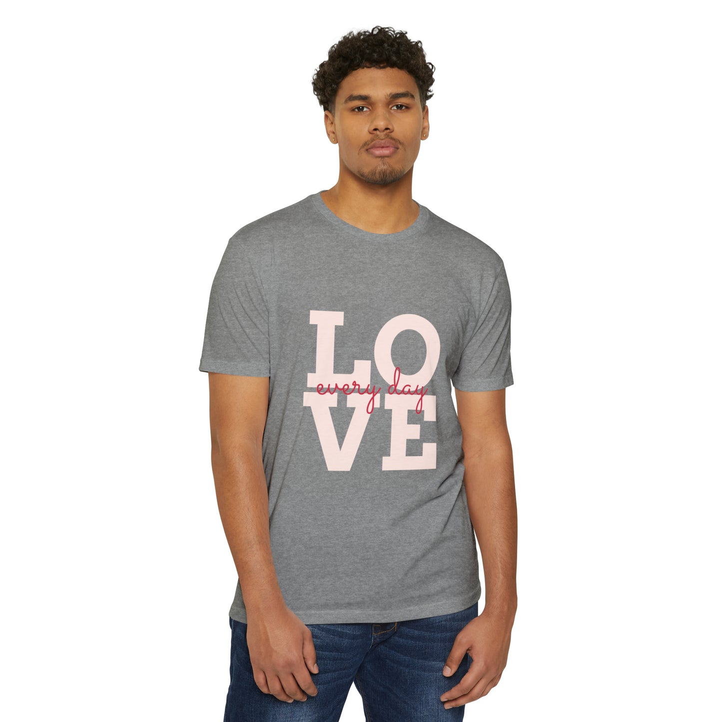 Neduz Love Every Day Unisex CVC Jersey Tee - Soft & Durable Blend for All Styles