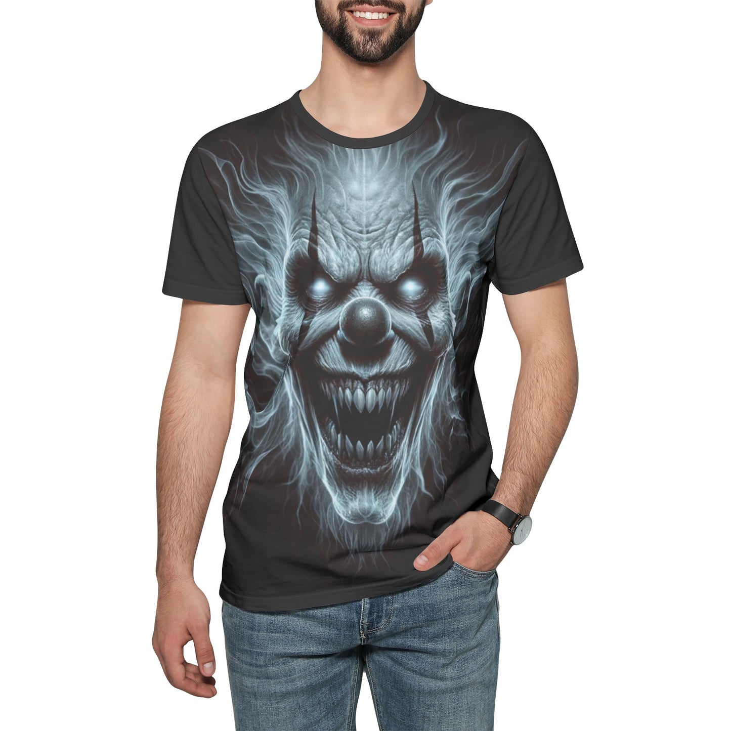 Terrifying Clown Tee - Unisex Cotton T-Shirt with Spectral Clown Print