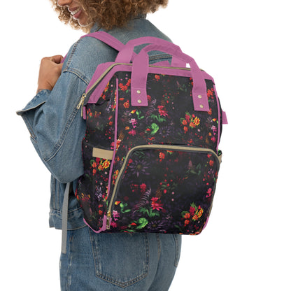 Neduz Designs Artified Floral Multifunctional Diaper Backpack - Durable and Stylish for On-the-Go Parents