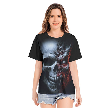 Deathmonic Skull & Demon Tee - Unisex Cotton T-Shirt