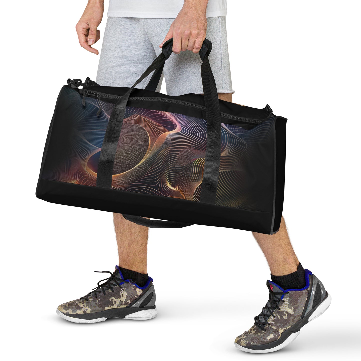 Neduz Sinus Duffle Bag - Versatile Polyester Travel & Gym Bag with Multiple Pockets and Padded Strap