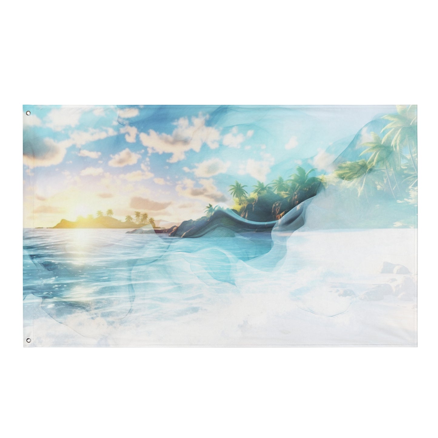 Vivid Dreams Tropical Beach Wall Flag - Dreamscape Collection by Neduz Designs