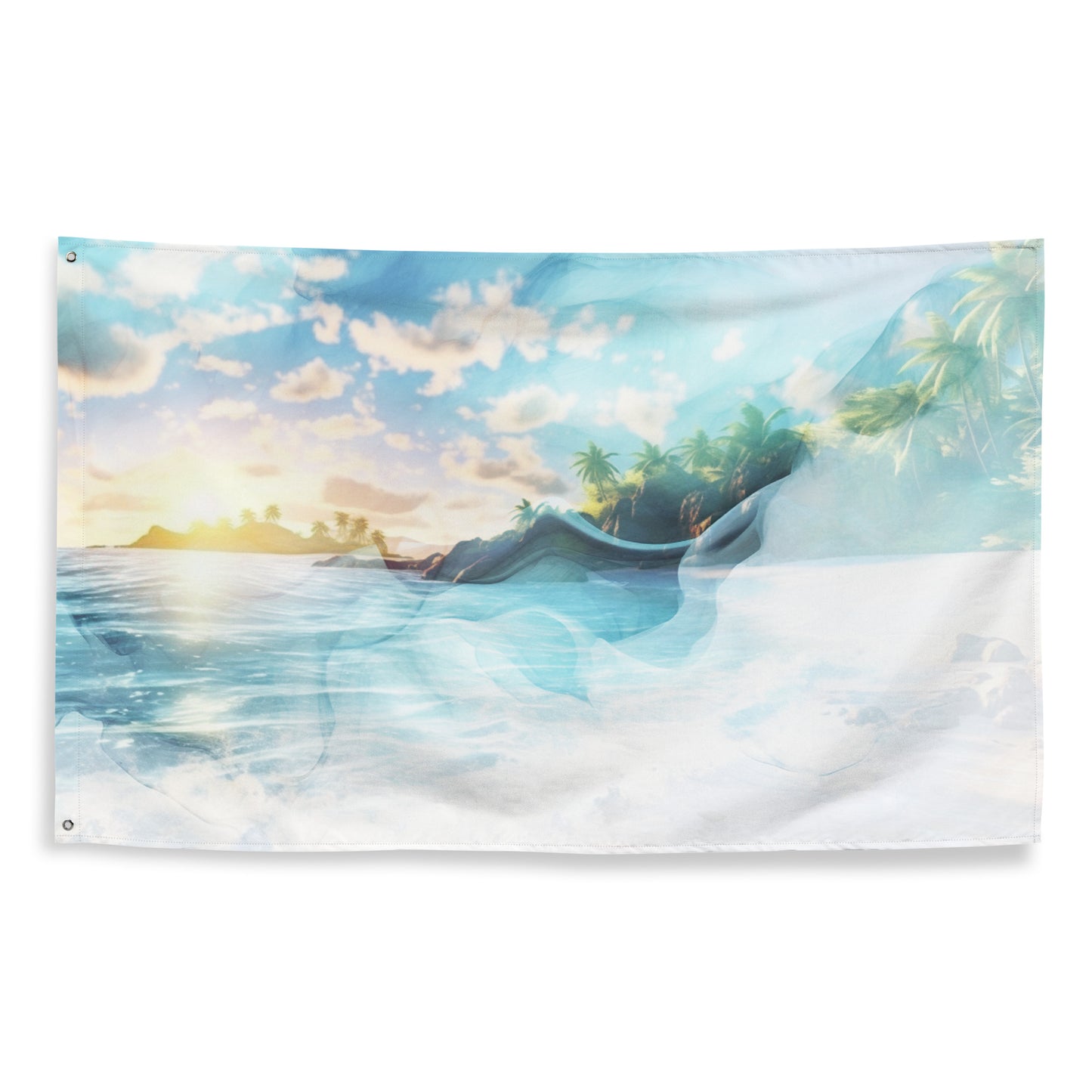 Vivid Dreams Tropical Beach Wall Flag - Dreamscape Collection by Neduz Designs