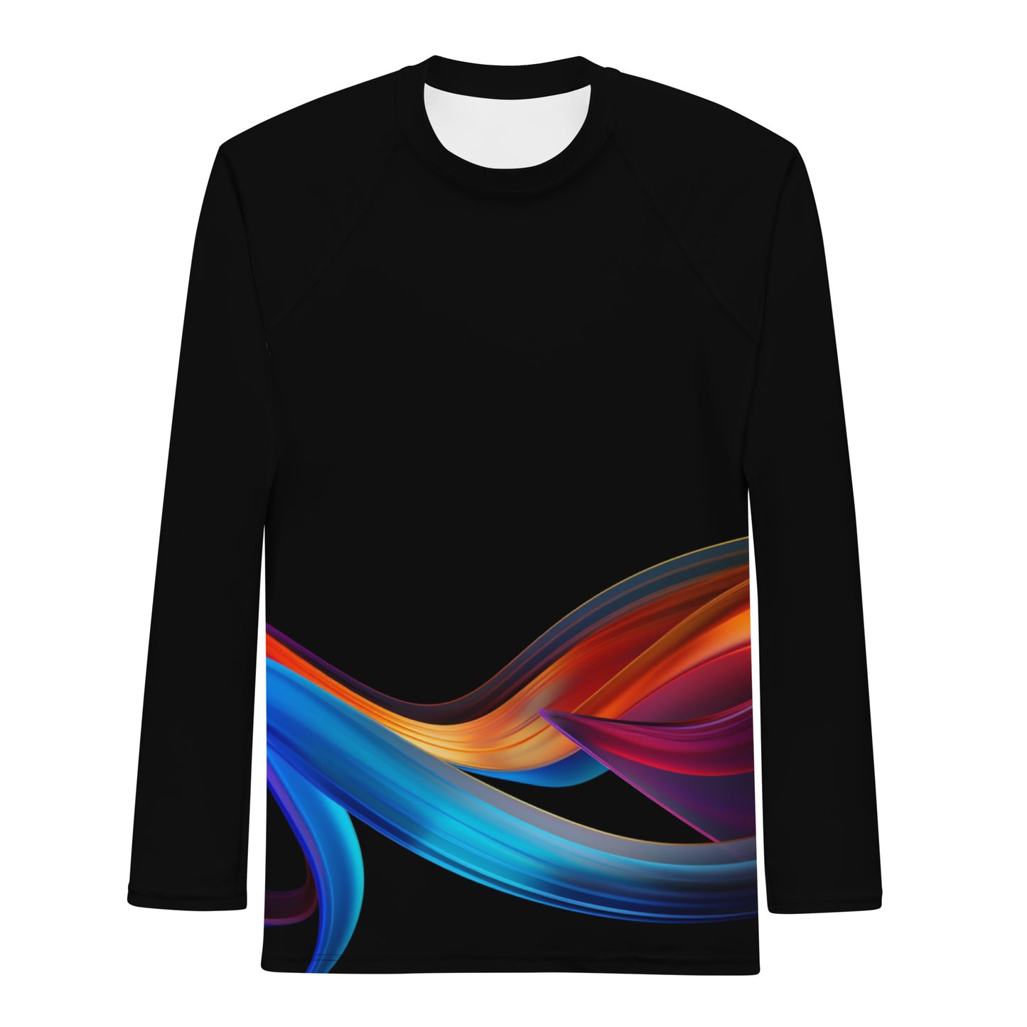 Neduz Men's Long-Sleeved UPF 50+ Rash Guard with Abstract Art Design