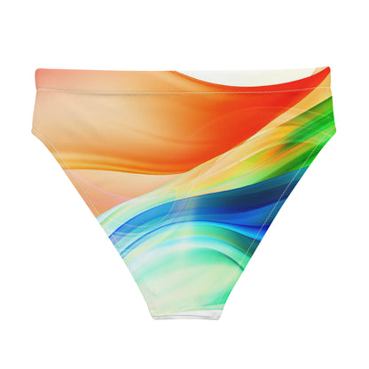 Neduz Colorful Waves Çevre Dostu Geri Dönüşümlü Yüksek Belli UPF 50+ Bikini Altı