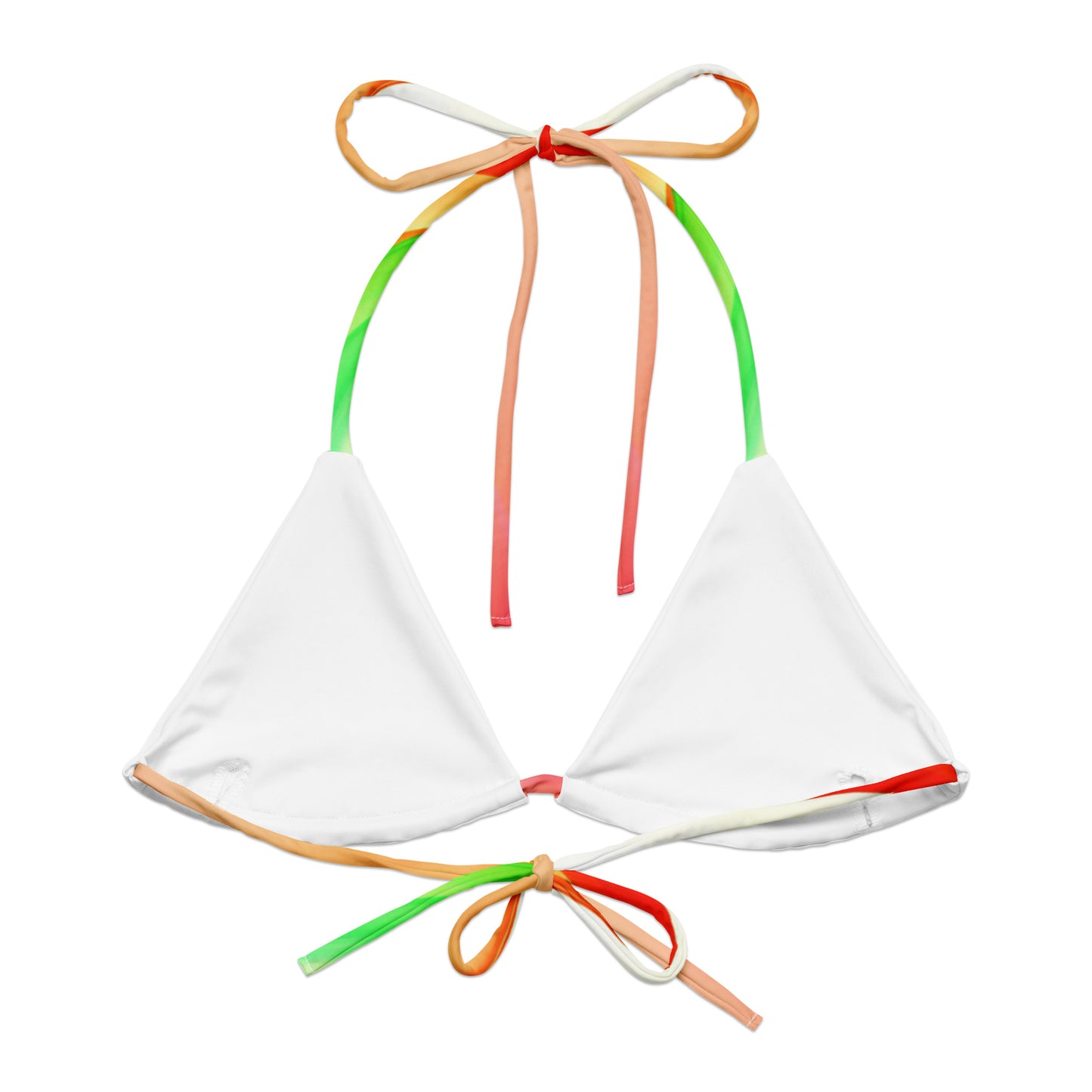 Neduz Colorful Waves | Eco-Friendly Recycled Padded String Bikini Top with UPF 50+