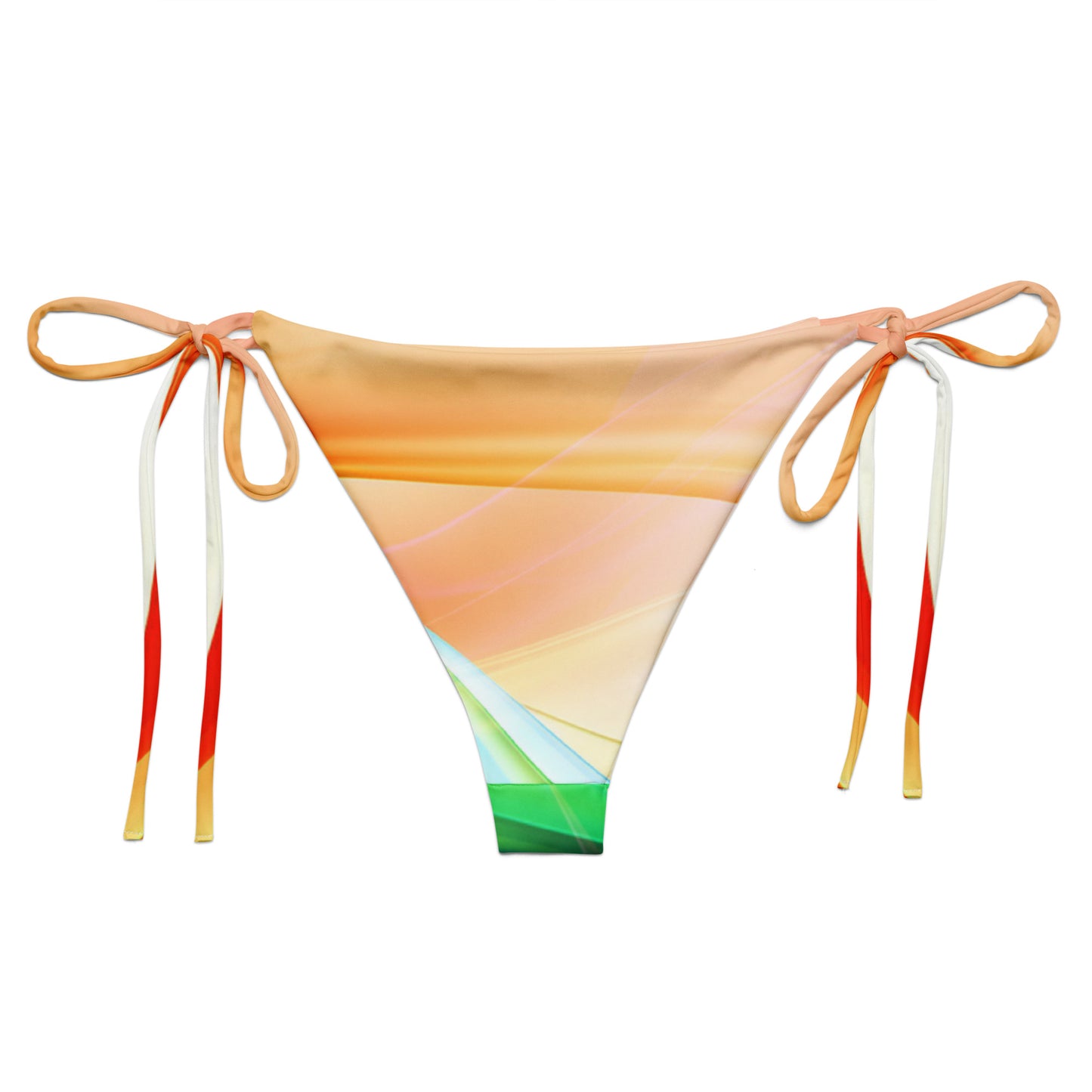 Neduz Colorful Waves Eco-Friendly Recycled String Bikini Bottom with UPF 50+