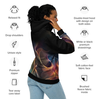 Neduz Sinus Unisex Zip Hoodie - Eco-Friendly Recycled Polyester with Premium Comfort and Style