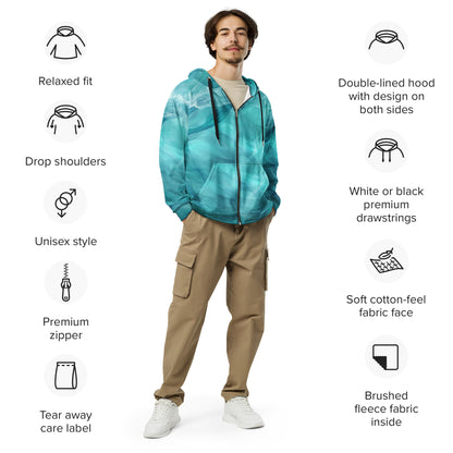 Neduz Elements Flow Aquatic Smoke Unisex zip hoodie