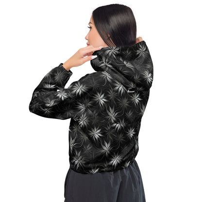 Neduz Dark White Flora Women’s cropped windbreaker