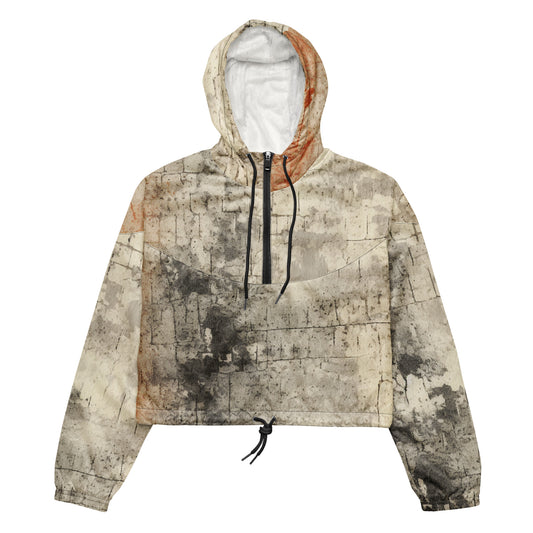 Neduz Beige Grunge Women’s cropped windbreaker