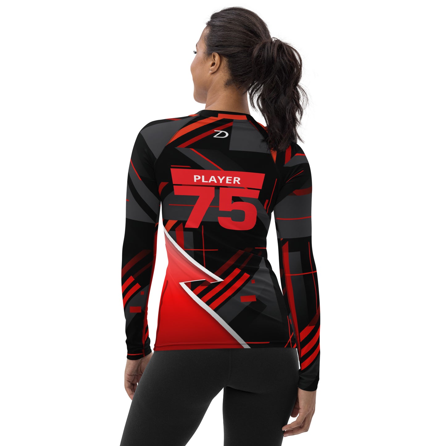 Neduz Crimson Ravens Women's Long-Sleeve Rash Guard | UPF 50+, Comfortable, Slim Fit