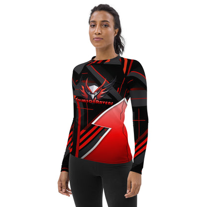 Neduz Crimson Ravens Women's Long-Sleeve Rash Guard | UPF 50+, Comfortable, Slim Fit