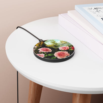 Round / One size 3 Artified Rose Garden Wireless Charger