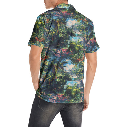 Neduz Men's Tropical Oasis Short Sleeve Shirt