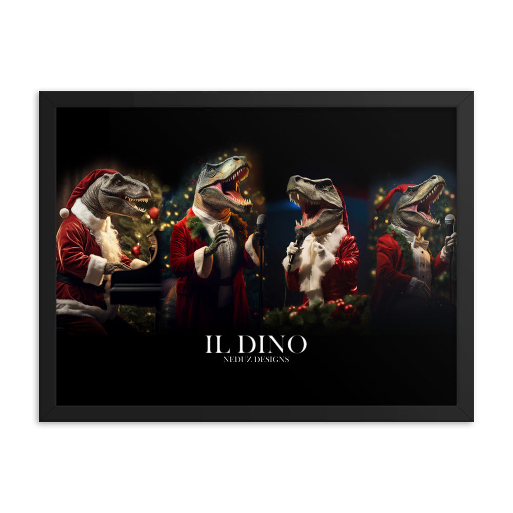 Neduz Dinosaur Christmas Il Dino Framed poster