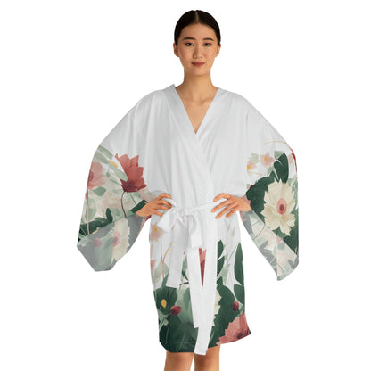 5 Flowers Long Sleeve Kimono Robe by Neduz Designs