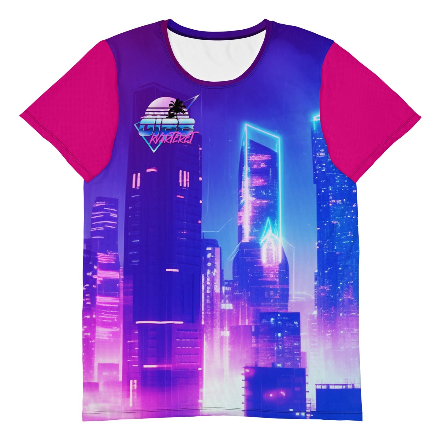 XS 1 GIBBKvarteret Skyline Men’s Athletic T-shirt by Neduz