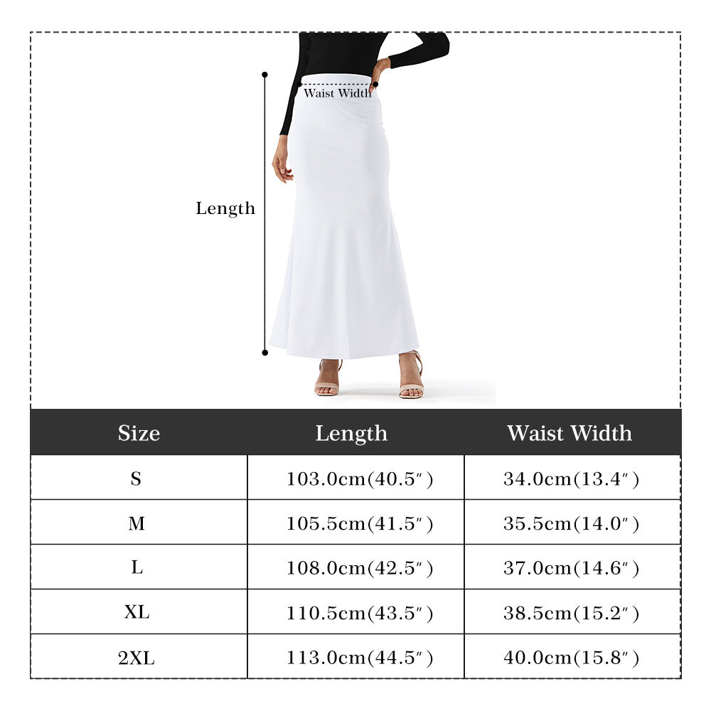 Neduz Womens Wrap Fishtail Long Skirt - Soft 40D Swimsuit Fabric, Elastic High Waist, Perfect for Party & Office