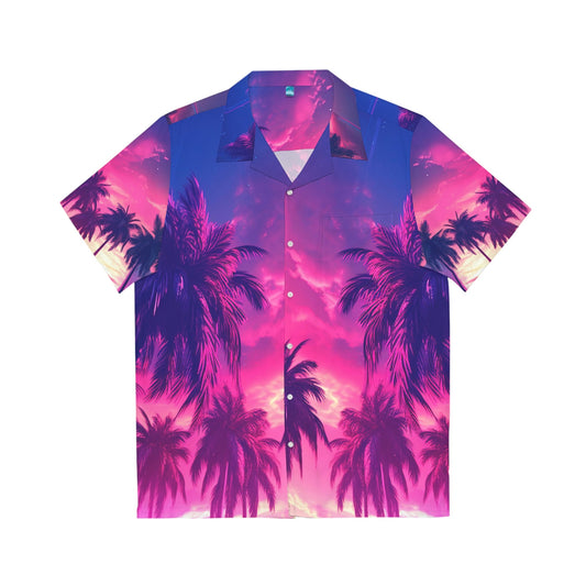 S / White 1 Miami Dreams Men’s Hawaiian Shirt by Neduz
