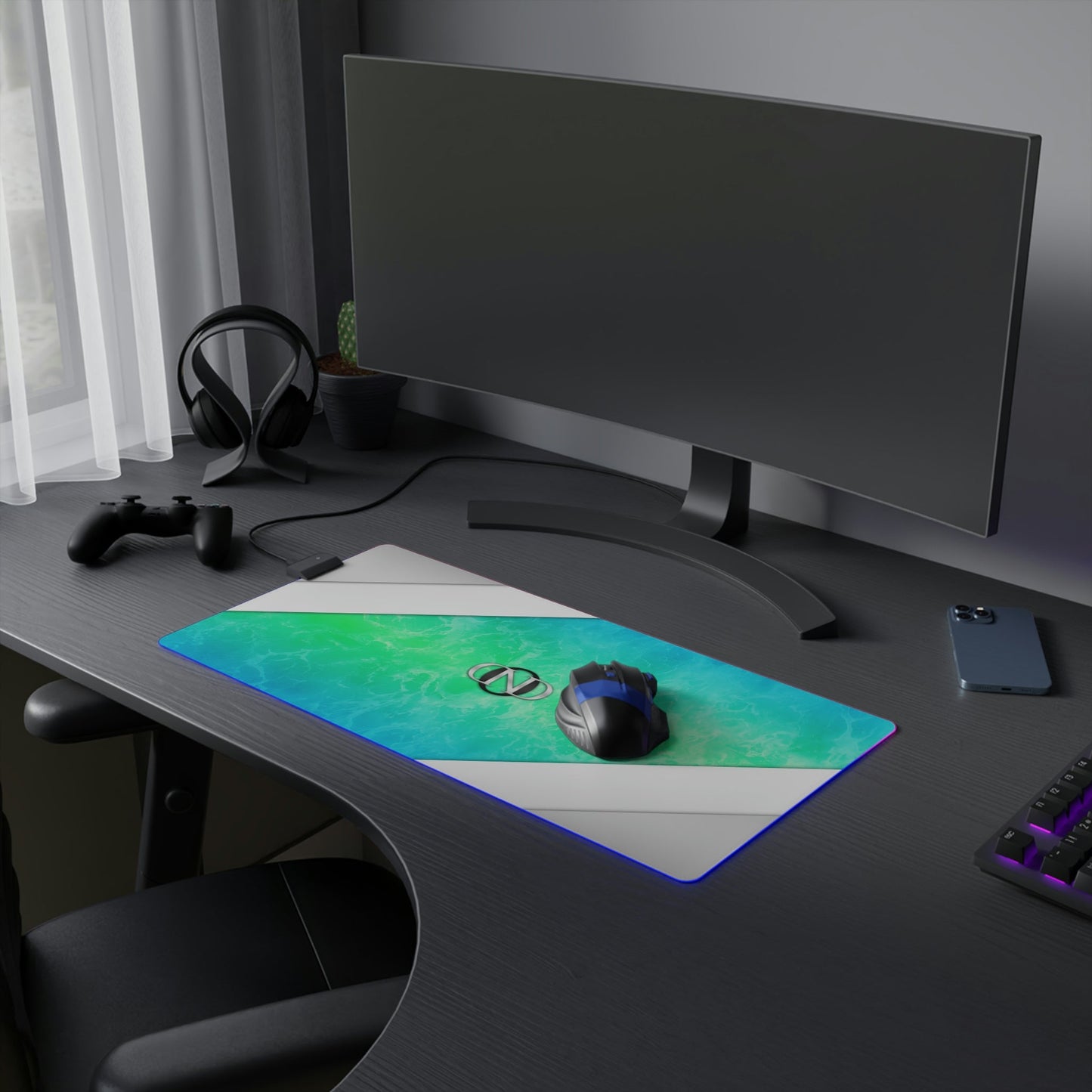 13 Neduz Beach Water LED Gaming Mouse Pad with Clean Steel