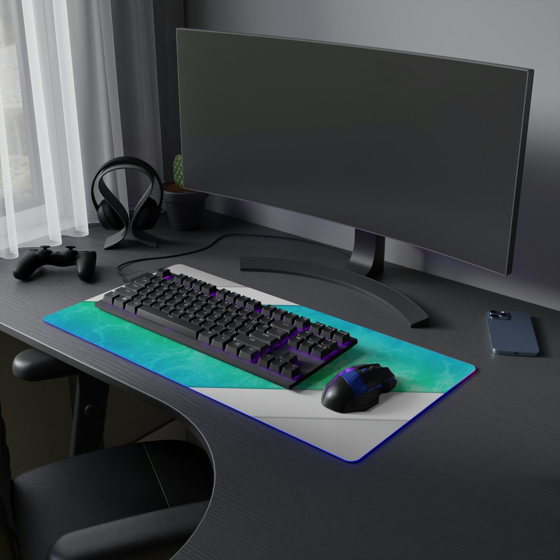 20 Neduz Beach Water LED Gaming Mouse Pad with Clean Steel