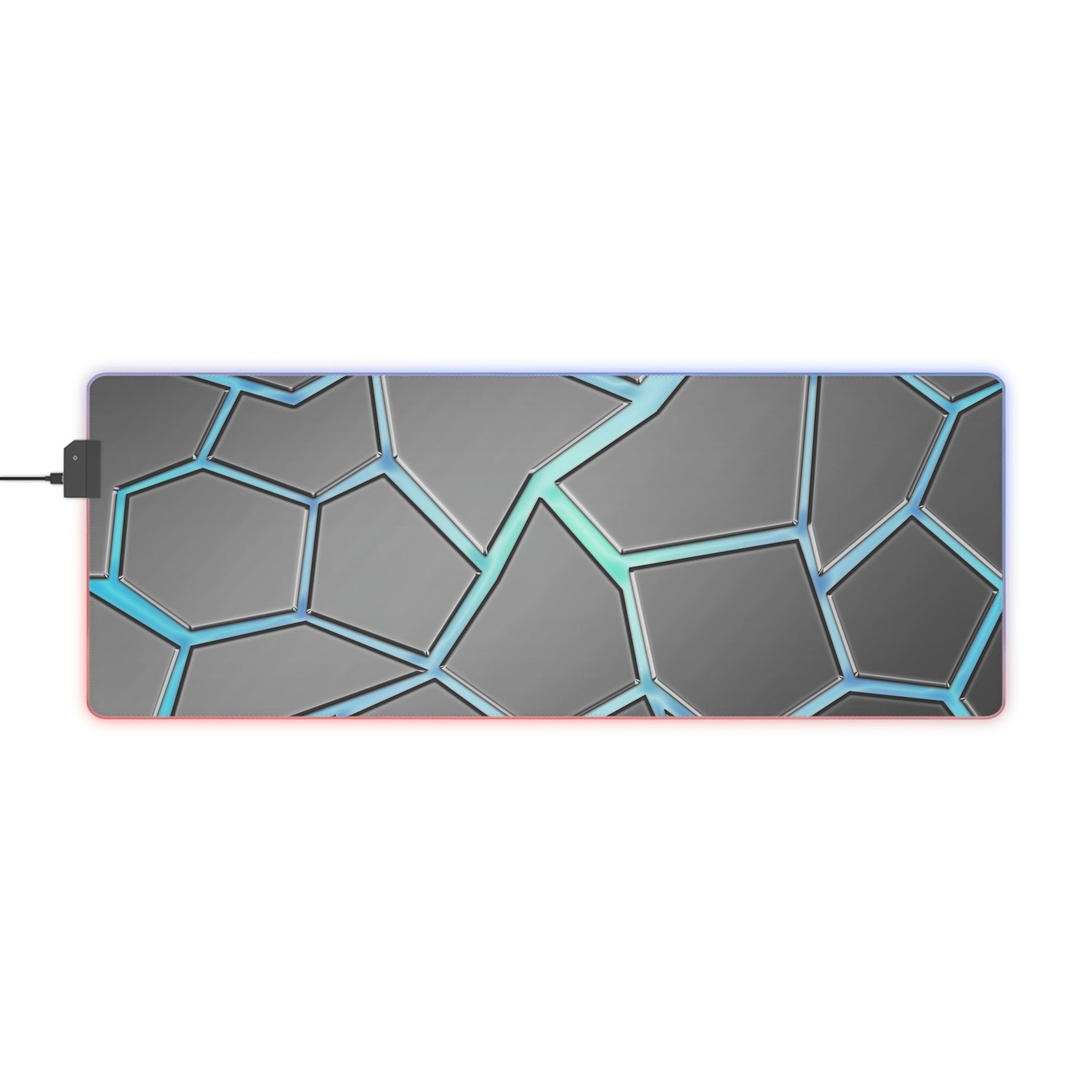 31.5 x 11.8 / Rectangle 22 Neduz Blue Cracks LED Gaming