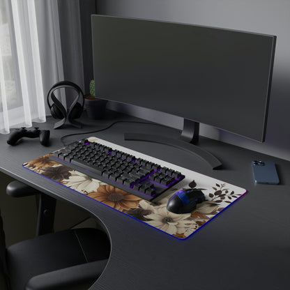 20 Neduz Brown Flowered LED Gaming Mouse Pad with 14