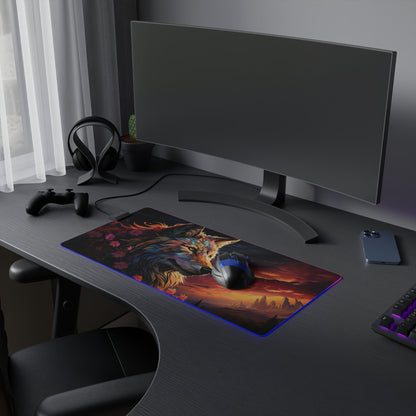 15 Neduz Dawn Wolf LED Gaming Mouse Pad with 14 Different