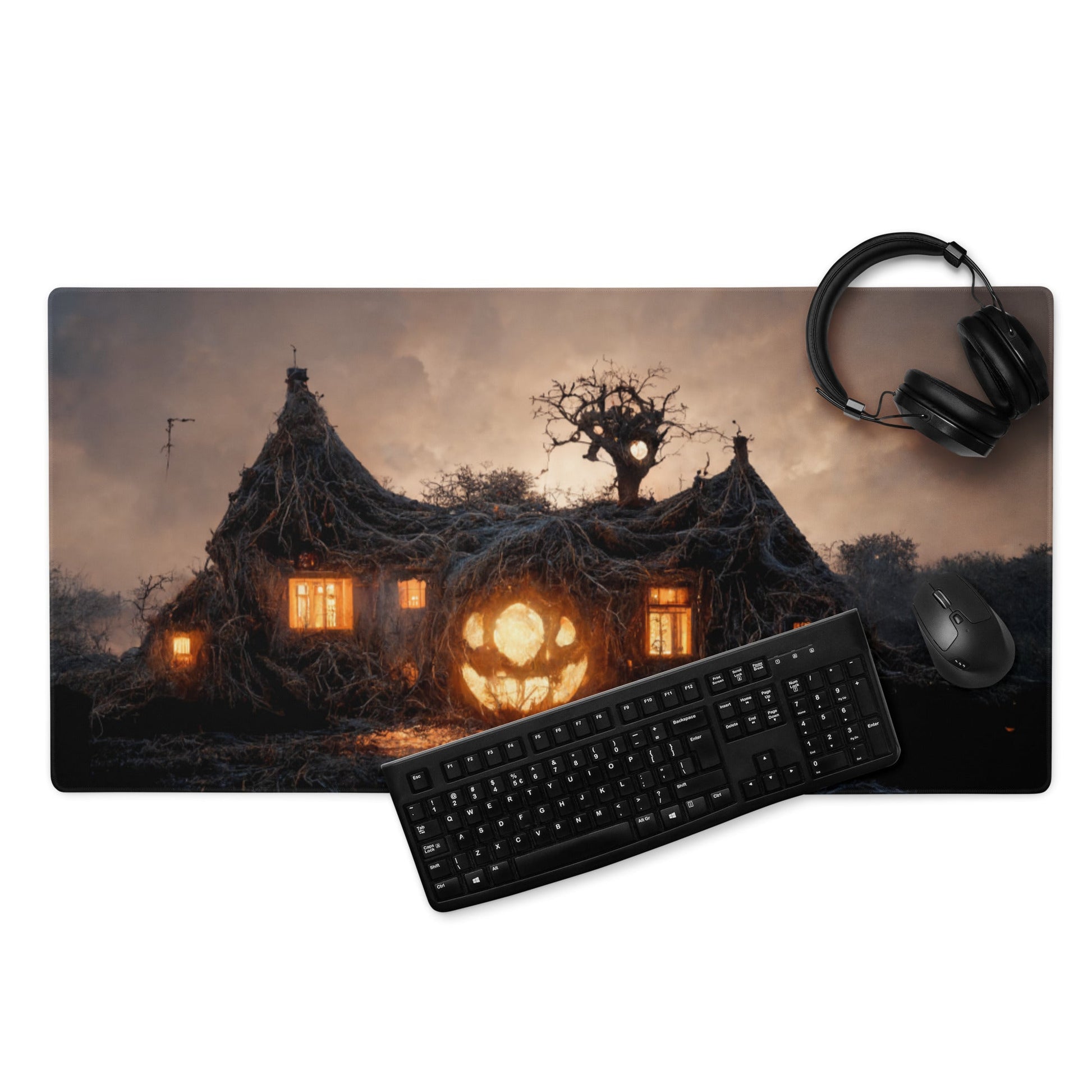 36″×18″ 2 Neduz Halloween Pumpkin House XXL Gaming Mouse Pad