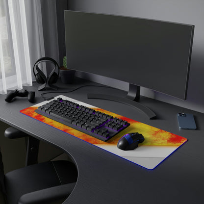 27 Neduz LED Gaming Mouse Pad with Clean Steel Flames Design