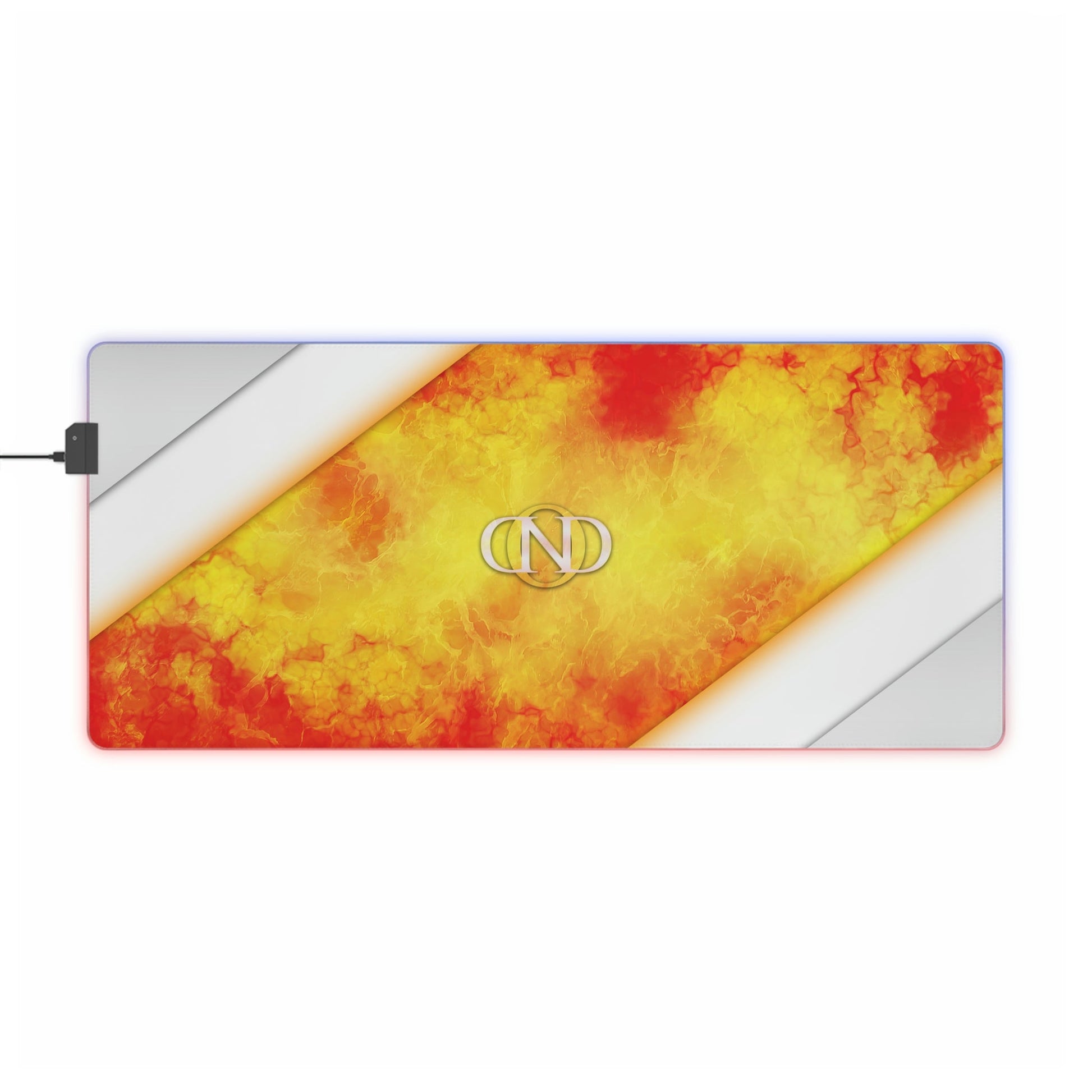 2 Neduz LED Gaming Mouse Pad with Clean Steel Flames Design