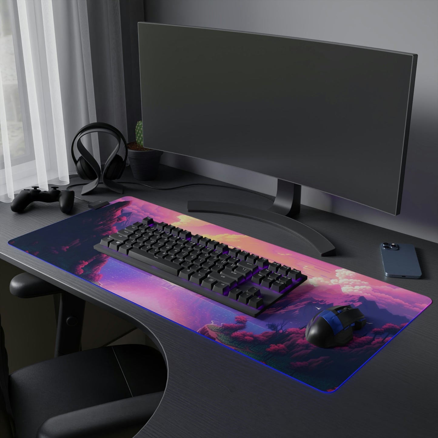 7 Neduz Loch PinkWorld LED Gaming Mouse Pad with 14