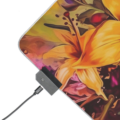 4 Neduz Mesmerizing Flowers LED Gaming Mouse Pad with 14